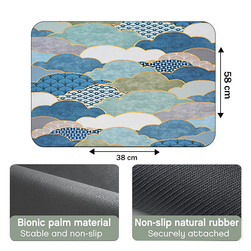 Floor Bath Mat Absorbent Non-Slip Cloud Design