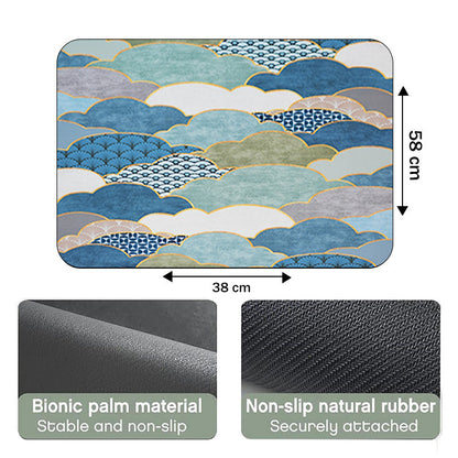 Floor Bath Mat Absorbent Non-Slip Cloud Design
