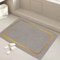 Floor Bath Mat Absorbent Non-Slip-Grey And Gold Design